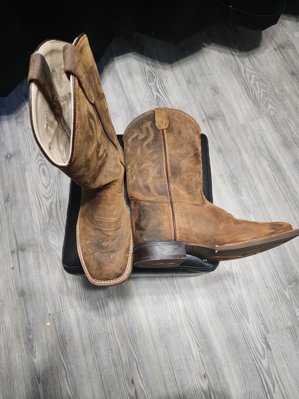 Kids Brown Western Pull-On Cowboy Boots